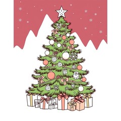 christmas tree with gifts, christmas tree with gift boxes around it