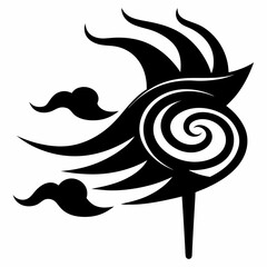 Wind vector silhouette black design white background