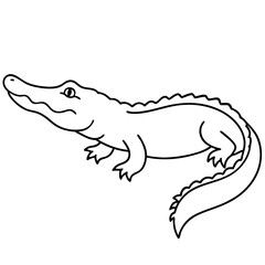 An alligator swimming with rough skin texture. 