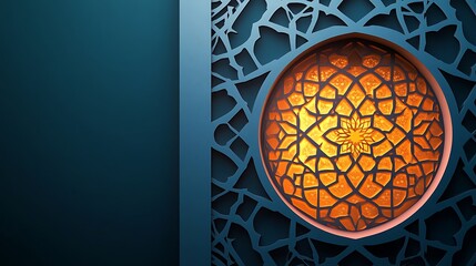 Fototapeta premium Abstract Islamic Art Design Featuring Intricate Geometric Patterns
