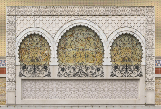 Wall decor at parking garage in the Country Club Plaza area in Kansas City, Missouri