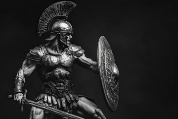 Fototapeta premium Spartan Warrior in Battle Stance