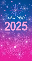 2025 new year in gradient background