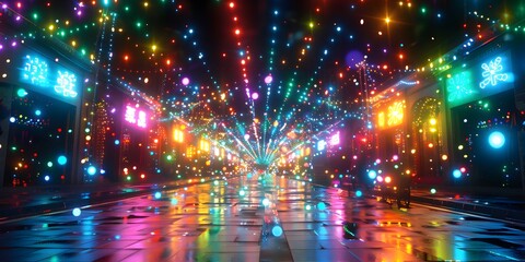 Night festival with vintage bulbs.