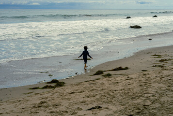 walking on the beach