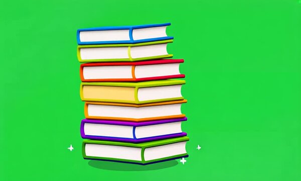 cartoon book, green screen