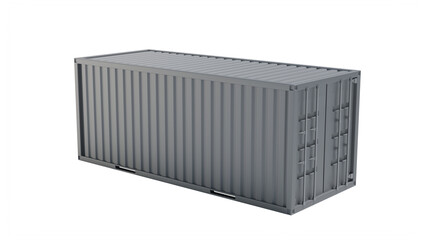 Metal container mockup side angle isolated on white background