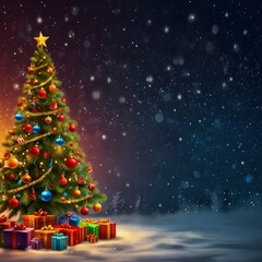 Christmas tree in the night