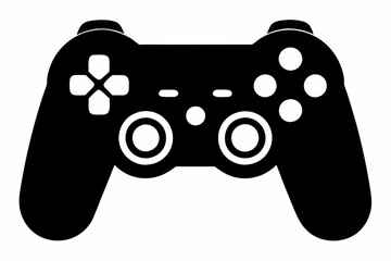 Game Controller silhouette black vector illustration and white background © MSTSALMA