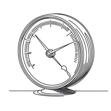recommend clip art: Simple line art of a pressure gauge on a white background.