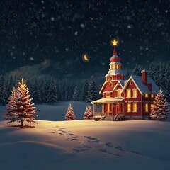 Fototapeta premium Christmas tree in the night
