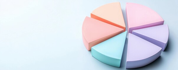 Obraz premium A colorful pie chart divided into segments, illustrating data representation in a visually appealing manner.