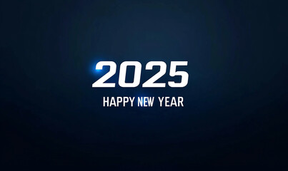 2025 happy new year network concept on blue background