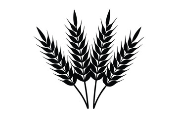 Cornstalk and Barley Silhouette Vector - Agricultural Crop Illustration for Farm and Nature Designs