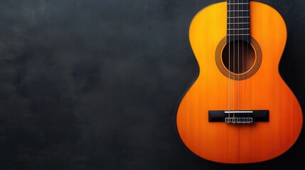 Obraz premium acoustic guitar on black background