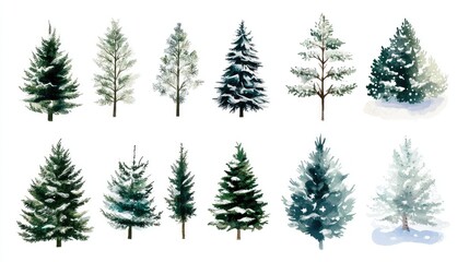Fototapeta premium set of christmas trees