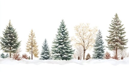Obraz premium christmas tree with snow