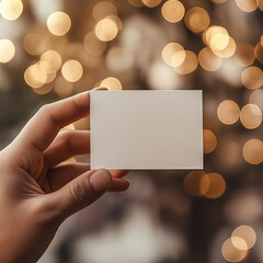 Obraz premium hand holding blank card