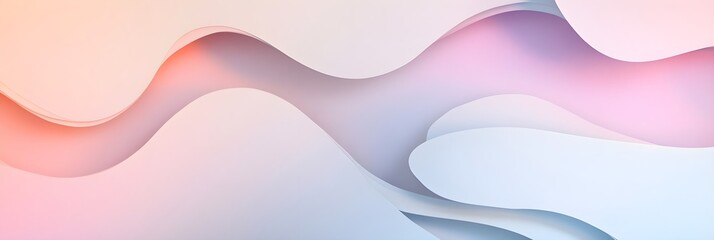 Obraz premium A layered abstract background resembling paper cutouts in pastel shades, with smooth curves and soft shadows.