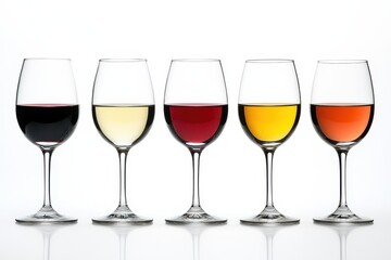 Fototapeta premium Set of wine glass isolated in white background