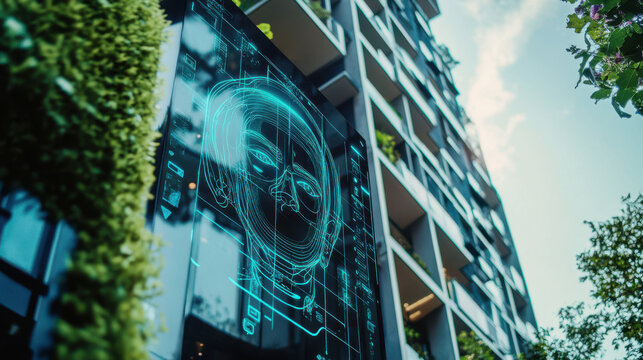 A condoâ€™s smart security system showing facial recognition entry and a 24/7 concierge service --ar 16:9 --style raw --v 6.1 Job ID: 58baf061-d0b9-43ec-9adf-1c8108b48d83