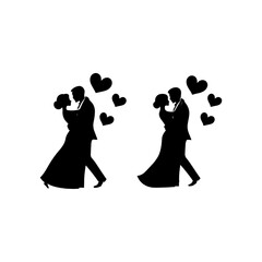 couples love happy valentine day on the white background. 