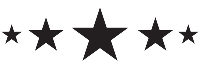 Obraz premium Five stars customer product rating review flat icon, Set of five star icon collection. Yellow and black star symbol eps 10