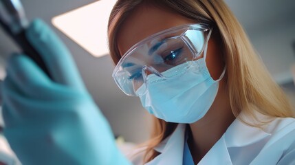 Focused Scientist in a Modern Laboratory Setting