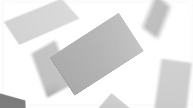 Falling business card mockups isolated, camera focus