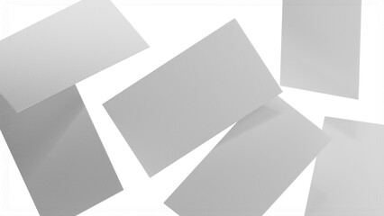 Falling horizontal business card mockups isolated, modern branding mockup concept