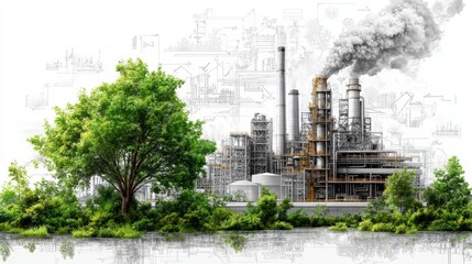 Obraz premium Intricate Black and White Illustration of Nature's Elements for Artistic and Creative Projects