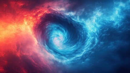 Vortex of Colorful Swirling Clouds