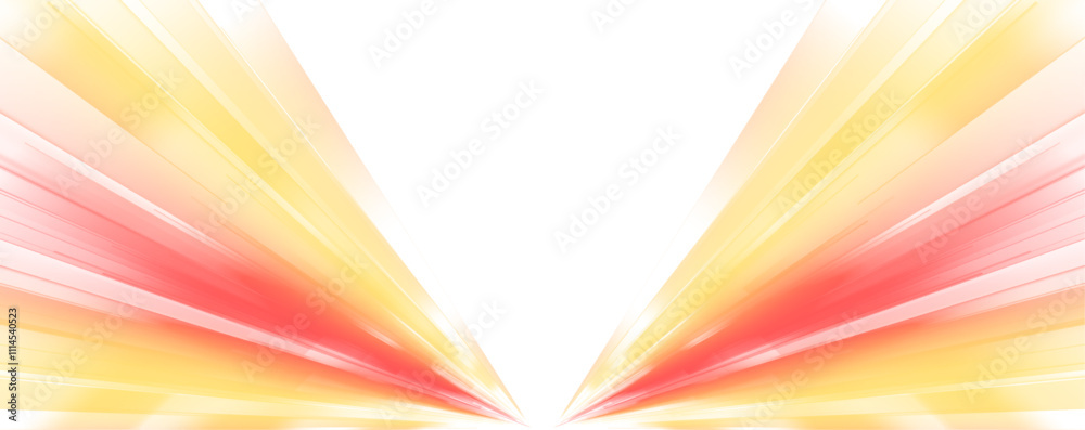 Aufkleber panoramic high speed technology concept, neon lines on white transparent background in png format. h