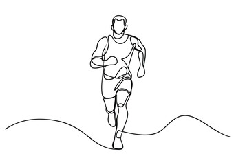 Continuous One-Line Drawing of a Male Runner - Minimalist Athletic Design