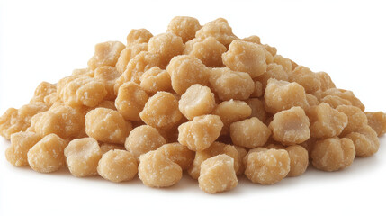 Fototapeta premium Delicious macadamia nuts piled high, showcasing their creamy texture and light color, perfect for snacking or baking