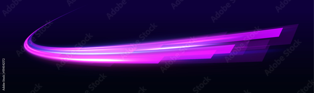 Aufkleber explore the captivating movement of neon light in this dynamic illustration. the zigzag and arc shap