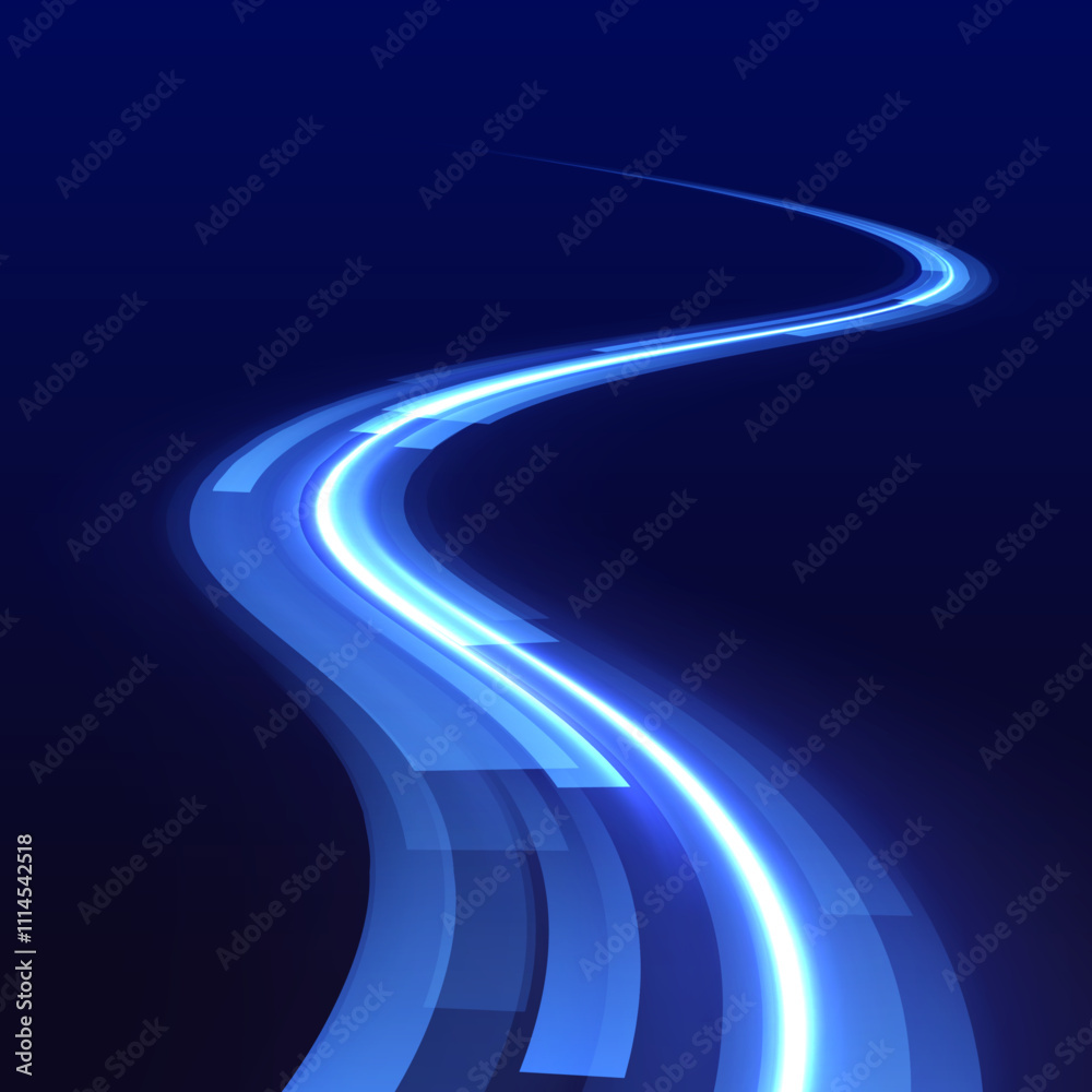 Poster This digital artwork combines the swift motion of a comet with the speed of vehicles on an expressway. The comet leaves a fiery tail while cars beneath create bright light trails, merging cosmic.