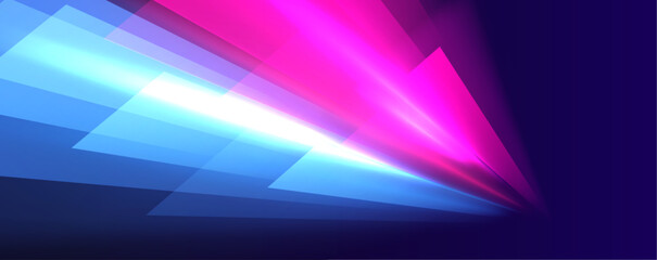 Obraz premium This graphic showcases the flow of high-speed data traffic, illuminated by neon light and dynamic light traces. The design reflects the concept of big data traffic streams. 