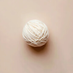 Wool Yarn Ball Perfect for Knitting Highlighted on Ivory Background