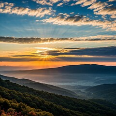 Fototapeta premium sunset in the mountains