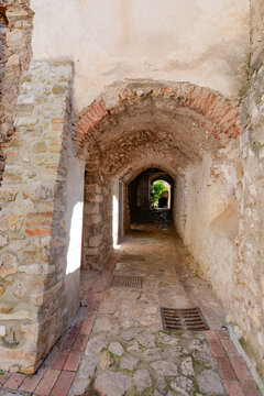 A small street in Minturno, a town in Lazio in Italy.