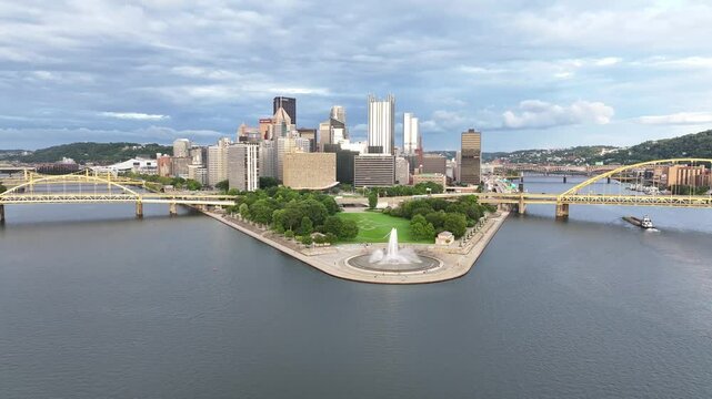 Aerial view of &ldquo;the Skyline Above the Steel City: A Majestic Aerial View of Pittsburgh&rdquo;