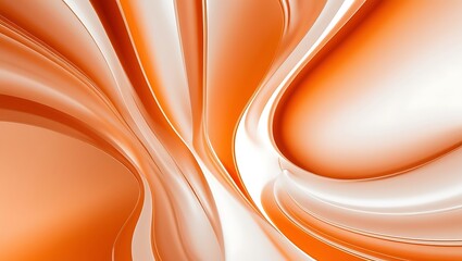 Fototapeta premium Abstract orange and white wavy gradient background. Generative Ai.