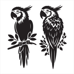 Fototapeta premium An illustration of a bird in black and white with a black outline