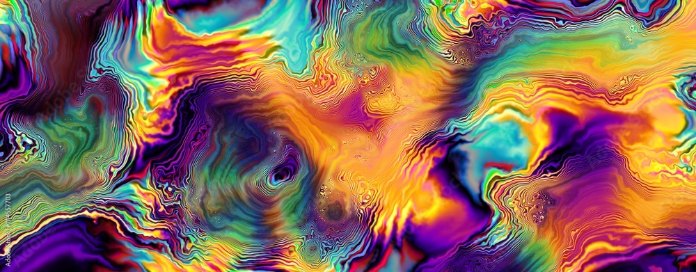 Aufkleber a collection of vibrant, abstract, and colorful swirls and intricate patterns are showcased