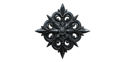 Ornate gothic ironwork decoration isolated on transparent background