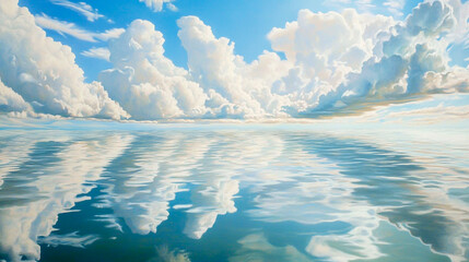 Sky Meets Water in Endless Patterns, Weaving a Dance of Reflection and Depth