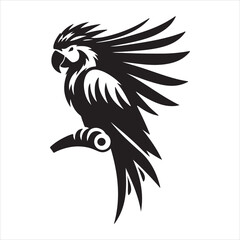 Obraz premium Graphic image of a parrot silhouette