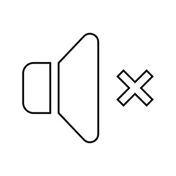 recommend clip art: mute sound line icon vector. mute sound sign. isolated contour symbol black illustration