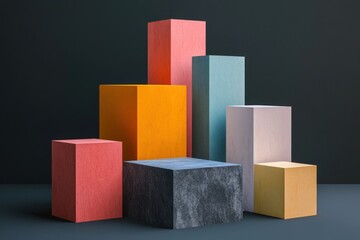 Obraz premium Colorful Cubes Arranged In An Abstract Formation